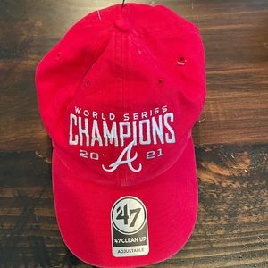 Atlanta Braves ‘47 2021 Adjustable Cap Red Hat World Series Champions 2021. NWT